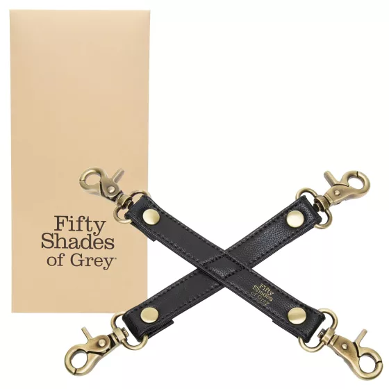Fifty Shades of Grey - krížové putá - koža - čierne