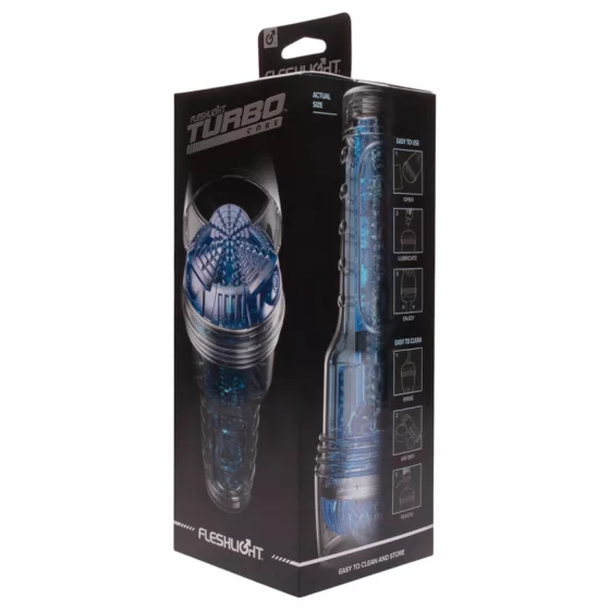 Fleshlight Turbo Core - pohlcujúci masturbátor - modrá