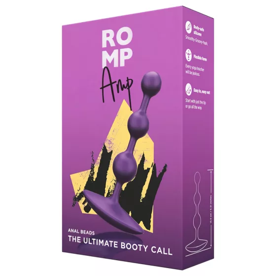 ROMP Amp - perlové análne dildo (fialové)