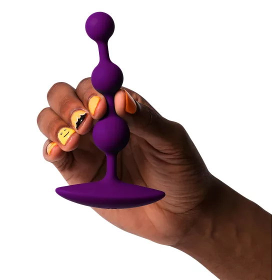 ROMP Amp - perlové análne dildo (fialové)