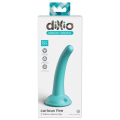   Dillio Curious Five - lepivé silikónové dildo (15 cm) - tyrkysové