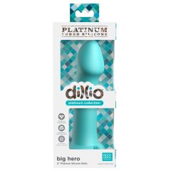   Dillio Big Hero - silikónové dildo s lepkavými prstami (17 cm) - tyrkysové
