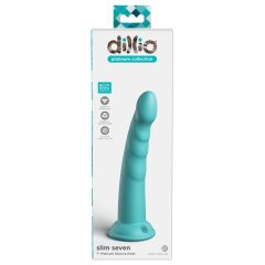   Dillio Slim Seven - stimulačné dildo s lepkavými prstami (20 cm) - tyrkysové