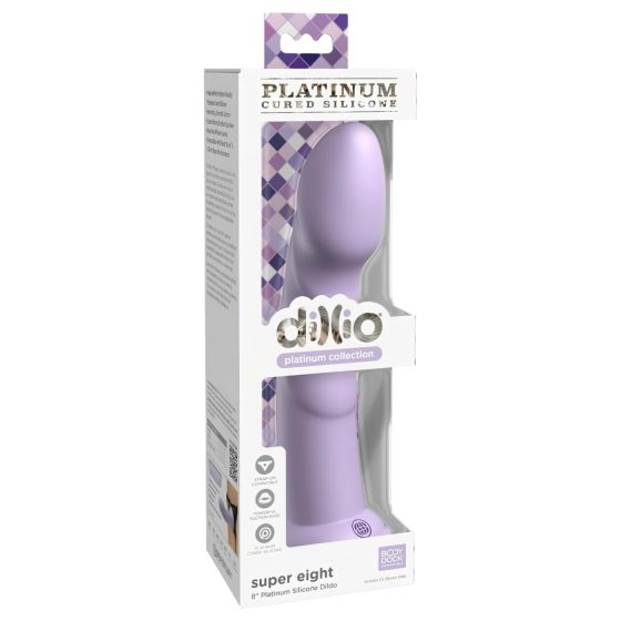 Dillio Super Eight - silikónové dildo s prísavkou (21cm) - fialové