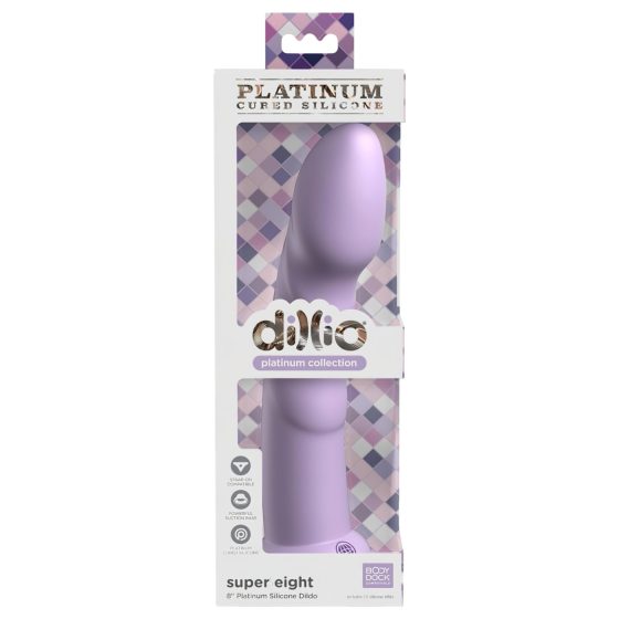 Dillio Super Eight - silikónové dildo s prísavkou (21cm) - fialové
