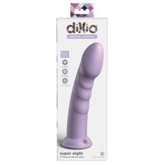  Dillio Super Eight - akrylové silikónové dildo s lepkavými prstami (21 cm) - fialové