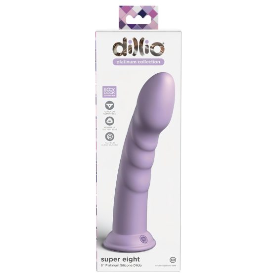 Dillio Super Eight - silikónové dildo s prísavkou (21cm) - fialové