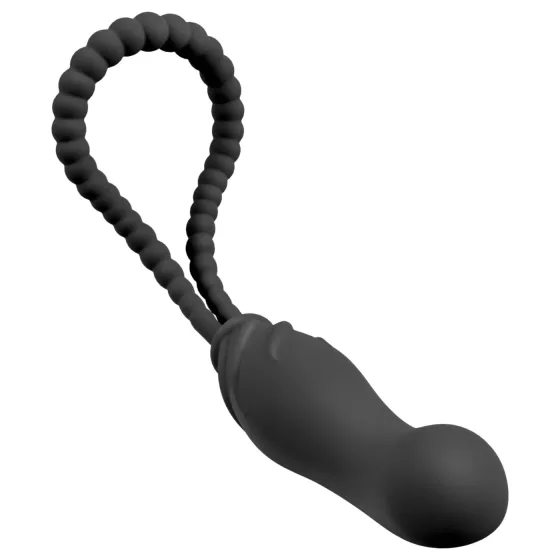 Black Velvets - nasadzovací dildo - nastaviteľný postroj - čierna