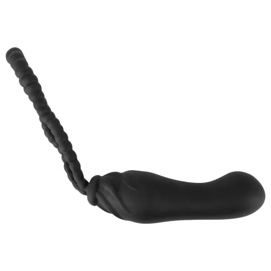 Black Velvets - nasadzovací dildo - nastaviteľný postroj - čierna