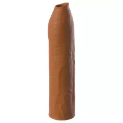   Pipedream X-TENSION Elite - nastaviteľný otvorený návlek na penis (tmavá telová farba)