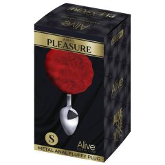   Alive Anal Pleasure - malý análny kolík so zajačími ušami (strieborno-červený)