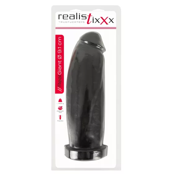 Realistixxx Real Giant - realistický dildo - čierny - 30 cm
