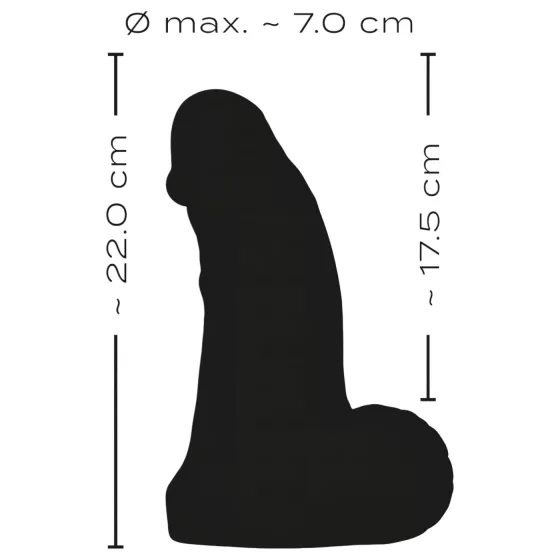 Realistixxx Real Giant - realistický dildo s semenníkmi - 22 cm - čierny