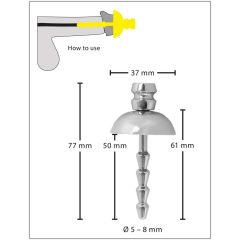   Penisplug - kovový dilatátor močovej trubice (strieborný)