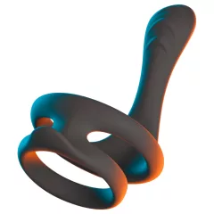 Erecto - erekčný krúžok na penis a semenníky - čierny