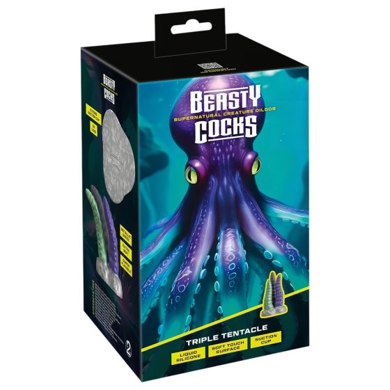 Beasty Cocks Trojité Chápadlá - trojitý chápadlový dildo