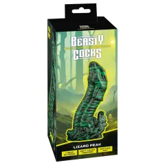   Beasty Cocks Lizard Peak - realistický dildó v tvare jaštera - zeleno-čierny