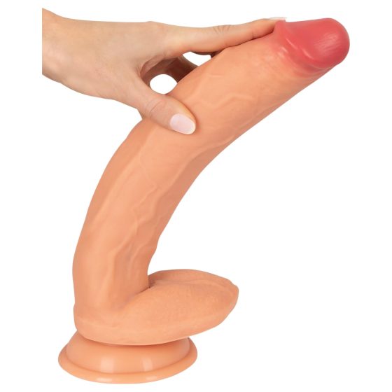 Realistixxx Real Giant - extra nagy, herés dildó (natúr)