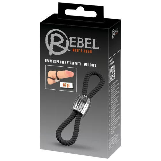 Rebel Cock Strap - nastaviteľná dvojitá silikónová slučka na penis (87 g)