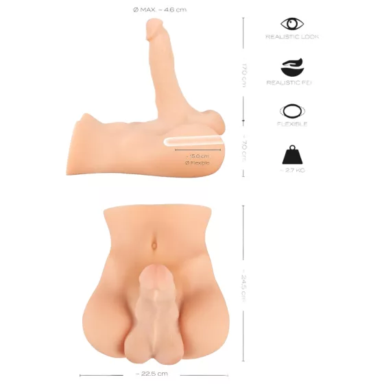 Realistixxx Deluxe Man 02 - mužský torzo - realistický - naturálny