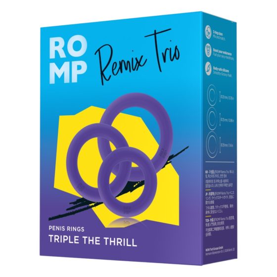 ROMP Remix Trio - Sada krúžkov na penis - 3ks (fialová)