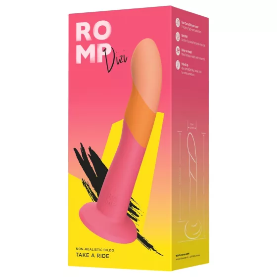 ROMP Dizi - silikónový ohybný dildo - ružovo-oranžový
