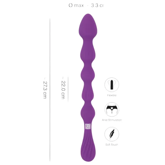 You2Toys - análny dildo s guľôčkami - flexibilný - fialová