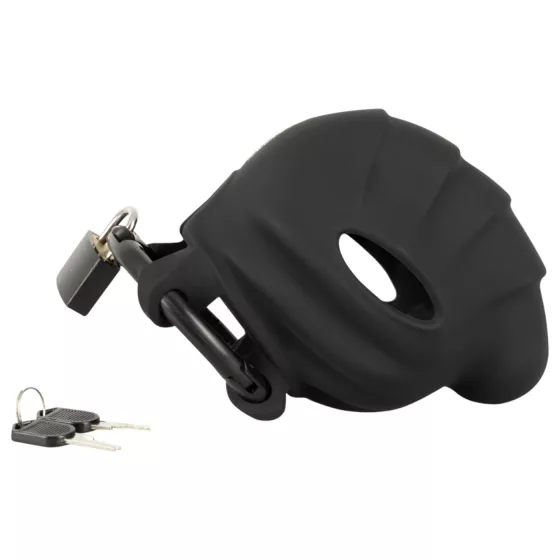 Black Velvets - klietka na penis a semenníky - čierna