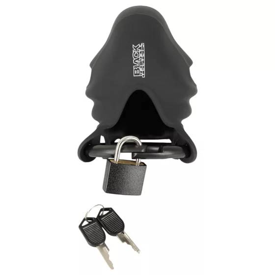 Black Velvets - klietka na penis a semenníky - čierna