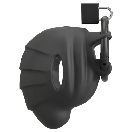 Black Velvets - klietka na penis a semenníky - čierna