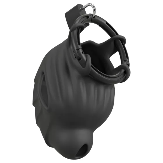 Black Velvets - klietka na penis a semenníky - čierna