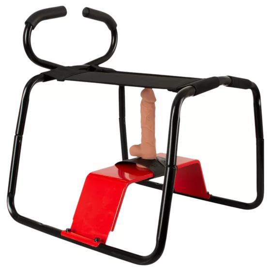 THE BANGER - Ultimate Sex Stool sexuálna stolička s realistickým dildom (čierna)