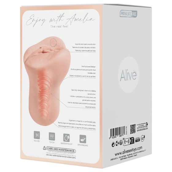 Alive Amelia S - umelá vagína masturbátor (prírodná)