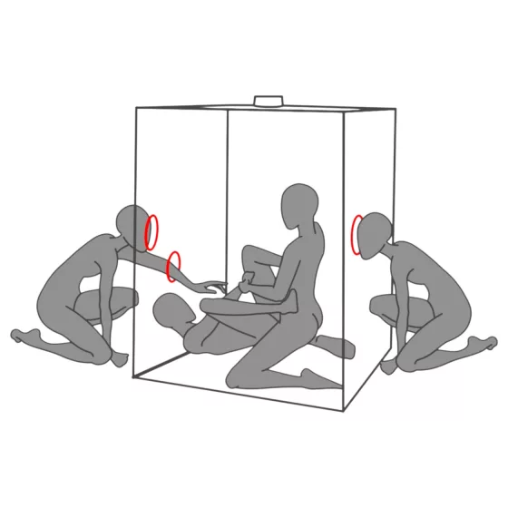 Secretdome - BDSM sex kabína s otvormi (čierna)