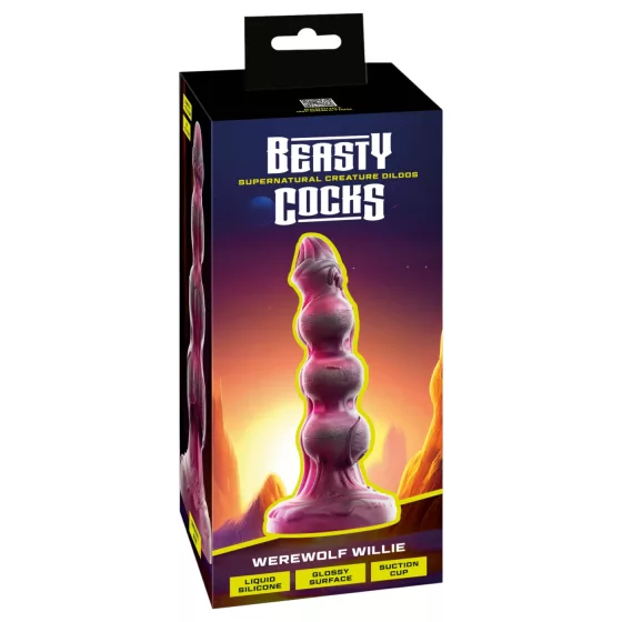 Beasty Cocks - Werewolf Willie dildo s prísavkou - bordový (21 cm)