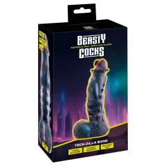   Beasty Cocks Tech-Zilla Bang - prísavkový monštruózny dildo (fialový)