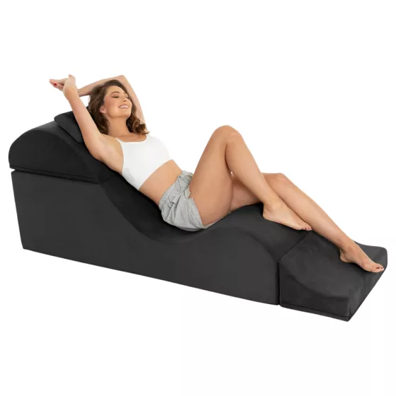 Liberator Aria Flip Chaise - variabilný tantra sedačkový nábytok - 3-dielny (čierny)