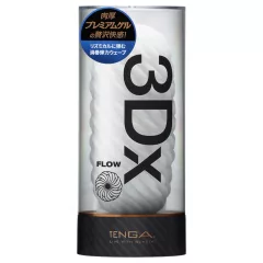 TENGA 3Dx Flow - masturbátor s vlnitým vzorom (biely)