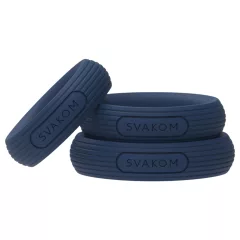   Svakom Triooo - sada mäkkých silikónových krúžkov na penis (modrá) - 3 ks