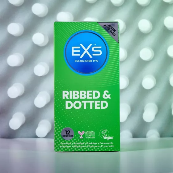 EXS - kondómy s vrúbkovaním a bodkami - 12 ks