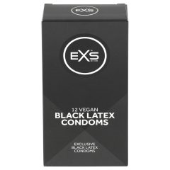 EXS Black - latex čierny kondóm (12ks)