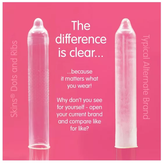 Skins - kondóm - rebrovaný a bodkovaný - 8 ks