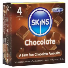 Skins - kondóm s čokoládovou príchuťou - 4 ks