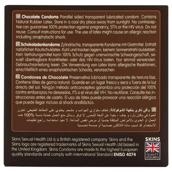 Skins - kondóm s čokoládovou príchuťou - 4 ks