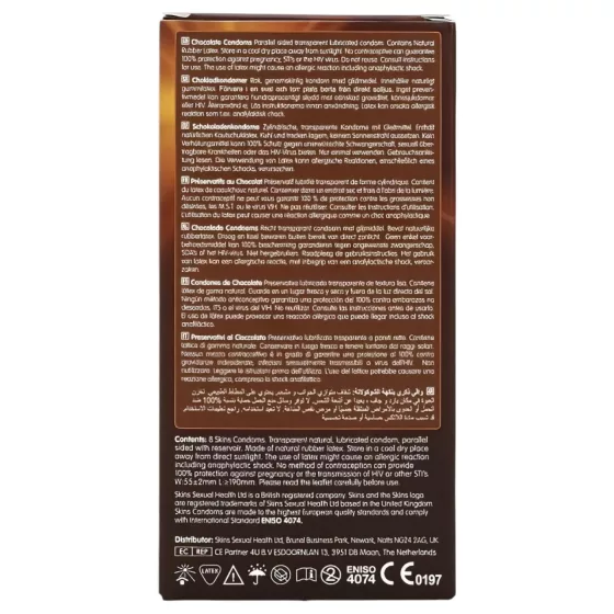 Skins - čokoládový kondóm - 8 kusov