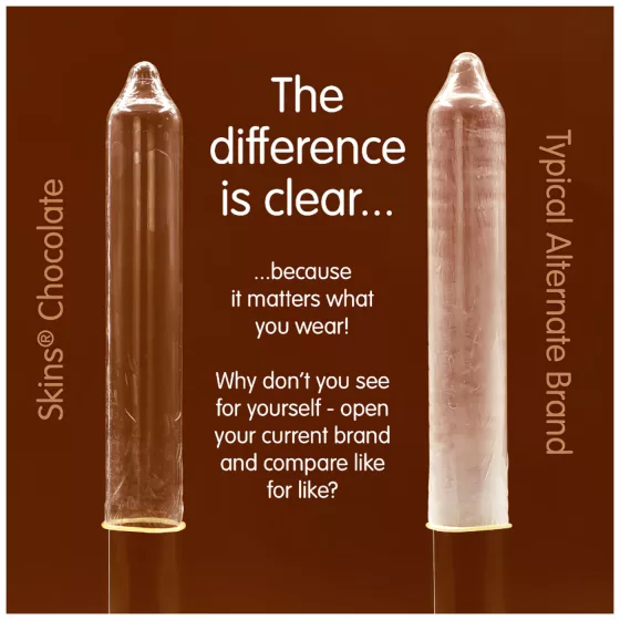 Skins - čokoládový kondóm - 8 kusov