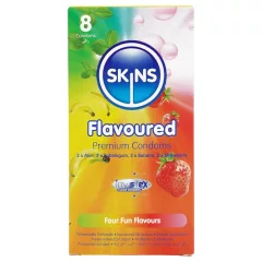   Skins - ochutený kondóm - mäta, žuvačka, banán, jahoda (8 ks)