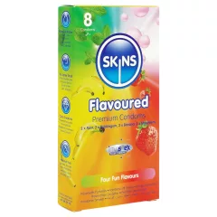  Skins - ochutený kondóm - mäta, žuvačka, banán, jahoda (8 ks)