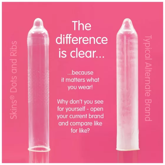 Skins - kondóm s drážkami a bodkami - 16 ks