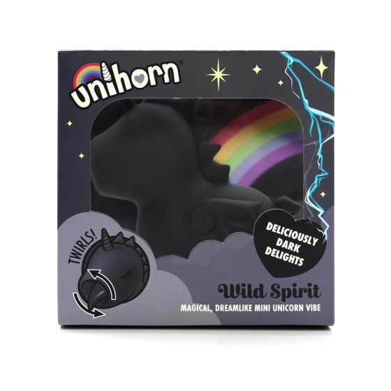 Unihorn Wild Spirit - čierny nabíjací stimulátor klitorisu unikornis